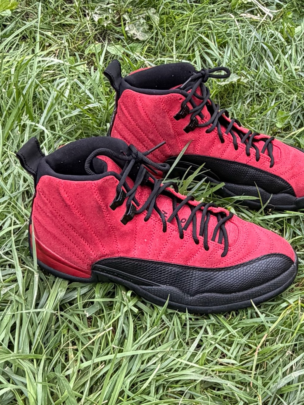 Nike Jordan Red and Black Suede High-Top Sneakers - Picture 2 of 7